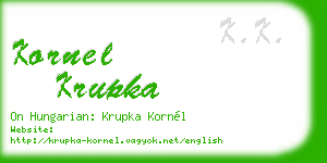kornel krupka business card