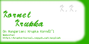 kornel krupka business card